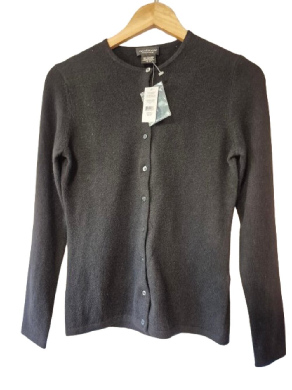 NWT Lord & Taylor Black 100% Cashmere Cardigan Sweater Size XS